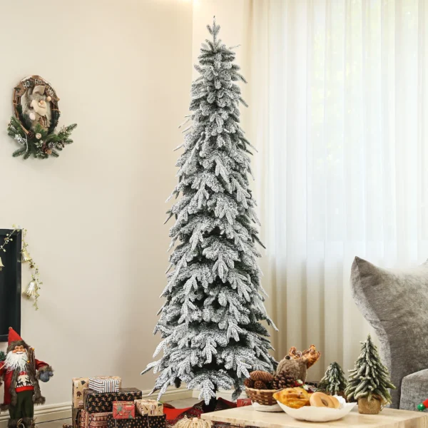 Kunstkerstboom 210 Cm, Lijkt Net Echt Met 800 Dichte Takken, Kunstsneeuw, Automatische Opening