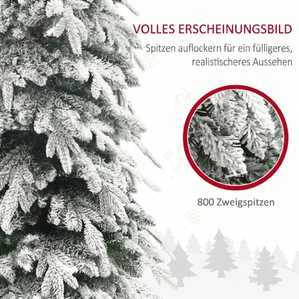 Kunstkerstboom 210 Cm, Lijkt Net Echt Met 800 Dichte Takken, Kunstsneeuw, Automatische Opening