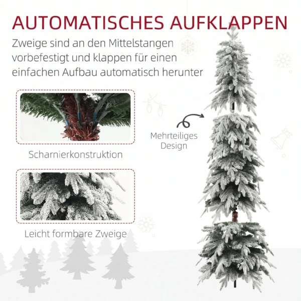 Kunstkerstboom 210 Cm, Lijkt Net Echt Met 800 Dichte Takken, Kunstsneeuw, Automatische Opening