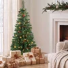 Kunstmatige Kerstboom, 120 Cm Kerstboom Met 100 LED verlichting 131 Toppen Bessen, 2 Lichtkleuren, Afstandsbediening