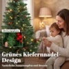 Kunstmatige Kerstboom, 120 Cm Kerstboom Met 100 LED verlichting 131 Toppen Bessen, 2 Lichtkleuren, Afstandsbediening