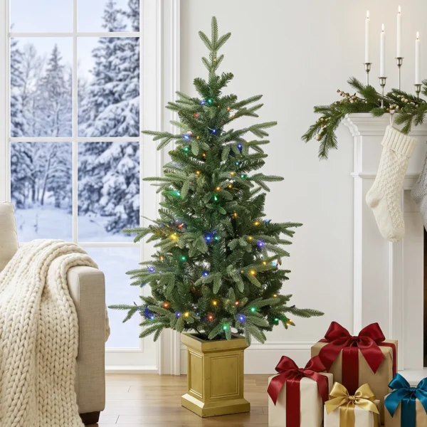 Kunstmatige Kerstboom, 120 Cm Kerstboom Met 110 LED verlichting 147 Toppen, 2 Lichtkleuren, Afstandsbediening