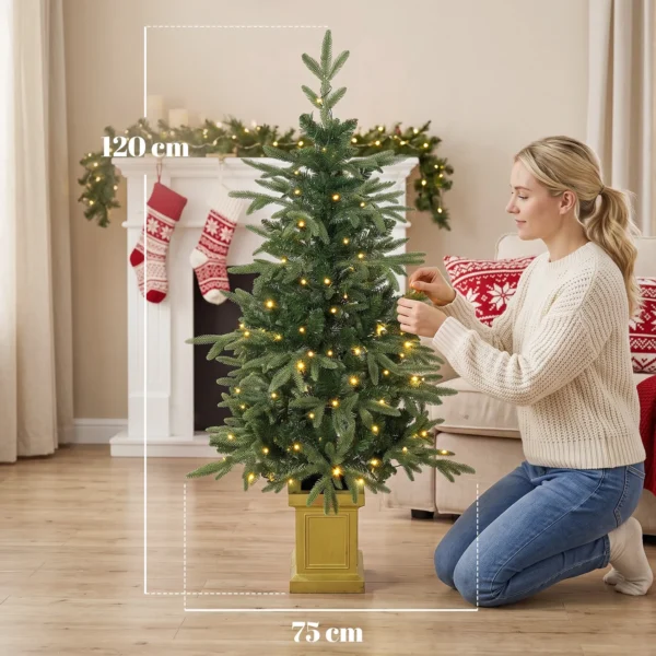 Kunstmatige Kerstboom, 120 Cm Kerstboom Met 110 LED verlichting 147 Toppen, 2 Lichtkleuren, Afstandsbediening