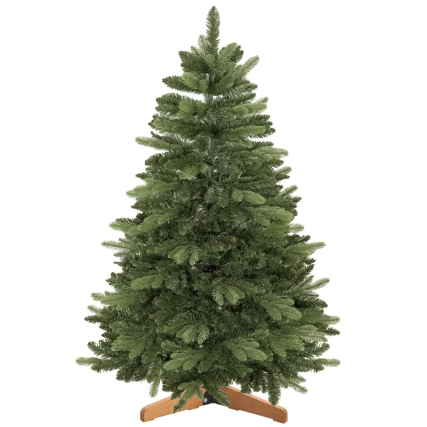 Kunstmatige Kerstboom 150 Cm, Edeltanne, Vol Met Inklapbare Takken, 525 Toppen, Opvouwbare Houten Standaard, Groen
