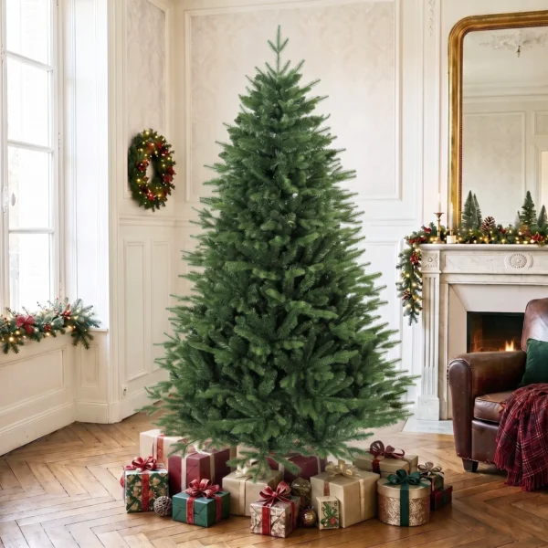 Kunstmatige Kerstboom 180 Cm Met Dennenboomstandaard, Noordse Spar Met Klapmechanisme, 889 Takpunten, Groen