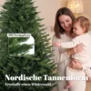 Kunstmatige Kerstboom 180 Cm Met Dennenboomstandaard, Noordse Spar Met Klapmechanisme, 889 Takpunten, Groen