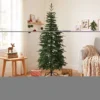 Kunstmatige Kerstboom 210 Cm, Spar Met Scharnierende Takken, 800 Takpunten, Inklapbare Stalen Standaard, Groen
