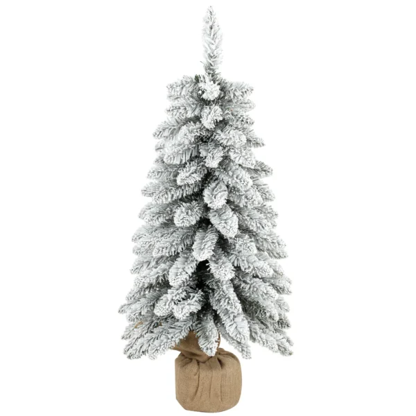Kunstmatige Kerstboom, 90 Cm (3 Ft), Slanke Potloodboom Met 107 Takpunten, Jutebasis, Wit