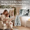 Kunstmatige Kerstboom, 90 Cm (3 Ft), Slanke Potloodboom Met 107 Takpunten, Jutebasis, Wit