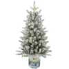 Kunstmatige Kerstboom, 90 Cm Kerstboom Met 50 LED verlichting 240 Toppen Kunstmatige Sneeuw Magnesiumoxide voetstuk