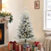 Kunstmatige Kerstboom, 90 Cm Kerstboom Met 50 LED verlichting 240 Toppen Kunstmatige Sneeuw Magnesiumoxide voetstuk