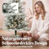 Kunstmatige Kerstboom, 90 Cm Kerstboom Met 50 LED verlichting 240 Toppen Kunstmatige Sneeuw Magnesiumoxide voetstuk