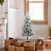Kunstmatige Kerstboom, 90 Cm Kerstboom Met 50 LED verlichting 240 Toppen Kunstmatige Sneeuw Magnesiumoxide voetstuk