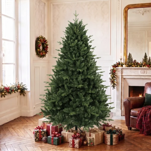 Kunstmatige Kerstboom, Net Echt, Spuitgiet Tannenboom Met 1237 Toppen En Metalen Standaard 180 Cm Groen