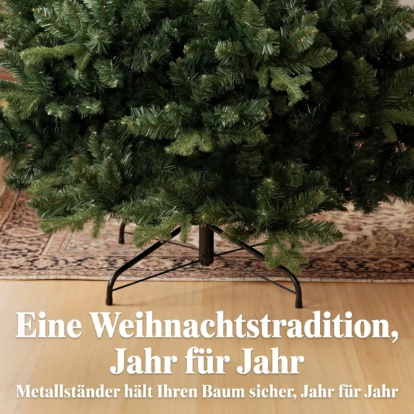 Kunstmatige Kerstboom, Net Echt, Spuitgiet Tannenboom Met 1237 Toppen En Metalen Standaard 180 Cm Groen