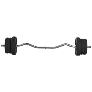Langhalter Set 25kg Antislip Curlstang Met 6 Gewichten, PVC Coating, Haltersstang Van Staal
