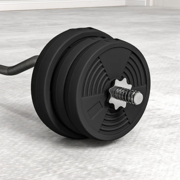Langhalter Set 25kg Antislip Curlstang Met 6 Gewichten, PVC Coating, Haltersstang Van Staal