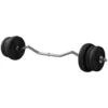 Langhalter Set 25kg Antislip Curlstang Met 6 Gewichten, PVC Coating, Haltersstang Van Staal