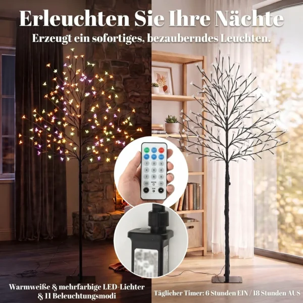 LED Kersenbloesemboom 150 Cm Met 160 LEDs, Kunstmatige Lichtboom Met 20 Buigzame Takken, Kerstdecoratie