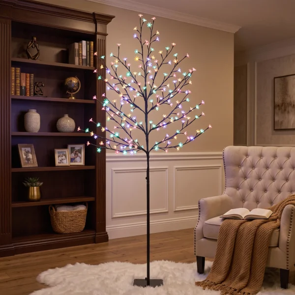 LED Kersenbloesemboom 180 Cm Met 200 LEDs, Kunstmatige Lichtboom Met 20 Buigzame Takken, Kerstdecoratie