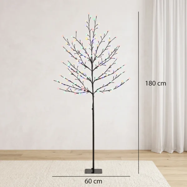 LED Kersenbloesemboom 180 Cm Met 200 LEDs, Kunstmatige Lichtboom Met 20 Buigzame Takken, Kerstdecoratie