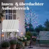LED Kersenbloesemboom 180 Cm Met 200 LEDs, Kunstmatige Lichtboom Met 20 Buigzame Takken, Kerstdecoratie