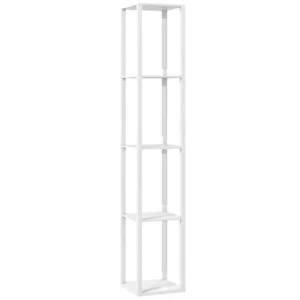 LED staande Lamp Met Planken, Moderne Dimbare Staande Lamp Met 3 Helderheidsniveaus En Voetschakelaar, Wit
