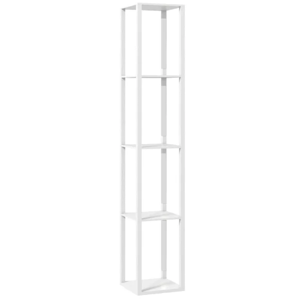LED staande Lamp Met Planken, Moderne Dimbare Staande Lamp Met 3 Helderheidsniveaus En Voetschakelaar, Wit