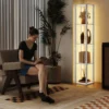 LED staande Lamp Met Planken, Moderne Dimbare Staande Lamp Met 3 Helderheidsniveaus En Voetschakelaar, Wit