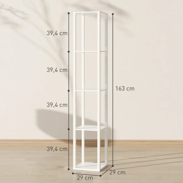 LED staande Lamp Met Planken, Moderne Dimbare Staande Lamp Met 3 Helderheidsniveaus En Voetschakelaar, Wit