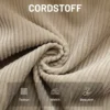 Loungestoel Met Voetenbank, 360° Draaibaar, Corduroy Bekleding, In Hoogte Verstelbare Voetensteun, Beige