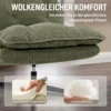 Loungestoel Met Voetenbank, 360° Draaibaar, Corduroy Bekleding, In Hoogte Verstelbare Voetensteun, Groen