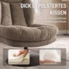 Loungestoel Met Voetenbank, 360° Draaibaar, Gemaakt Van Raindrop velours, In Hoogte Verstelbare Voetenbank, Bruin