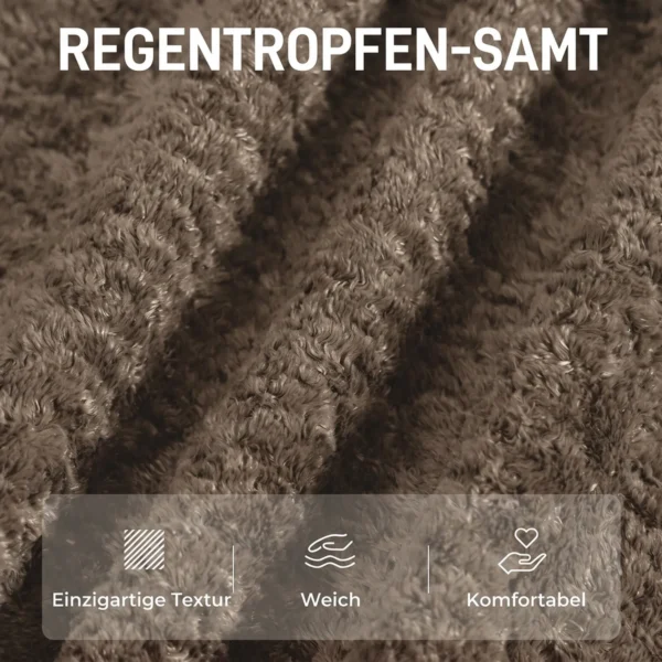 Loungestoel Met Voetenbank, 360° Draaibaar, Gemaakt Van Raindrop velours, In Hoogte Verstelbare Voetenbank, Bruin