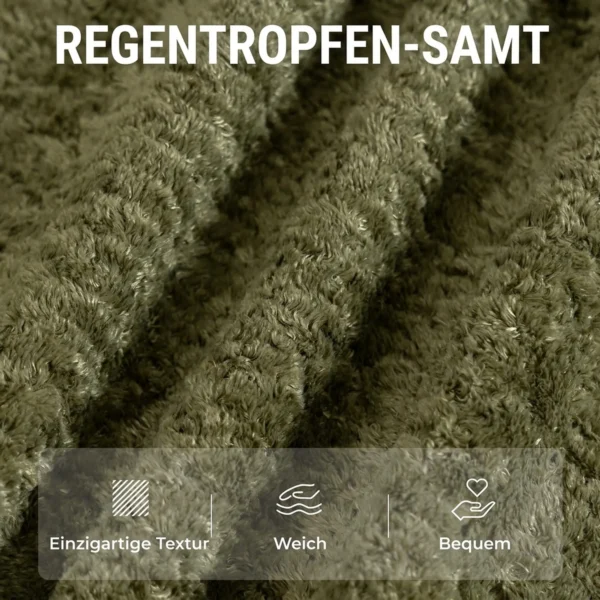 Loungestoel Met Voetenbank, 360° Draaibaar, Gemaakt Van Raindrop velours, In Hoogte Verstelbare Voetenbank, Groen