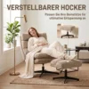 Loungestoel Met Voetenbankje, Draaibare Chenille stoel Met In Hoogte Verstelbaar Voetenbankje, Dikke Bekleding En Brede Zitting, Bruin