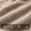 Loungestoel Met Voetenbankje, Draaibare Chenille stoel Met In Hoogte Verstelbaar Voetenbankje, Dikke Bekleding En Brede Zitting, Bruin