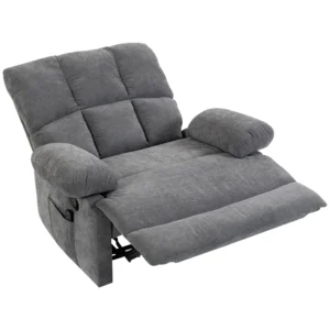 Massagesstoel Met Verwarmingsfunctie, Comfortabele Televisiestoel Met Voetensteun, Grijs