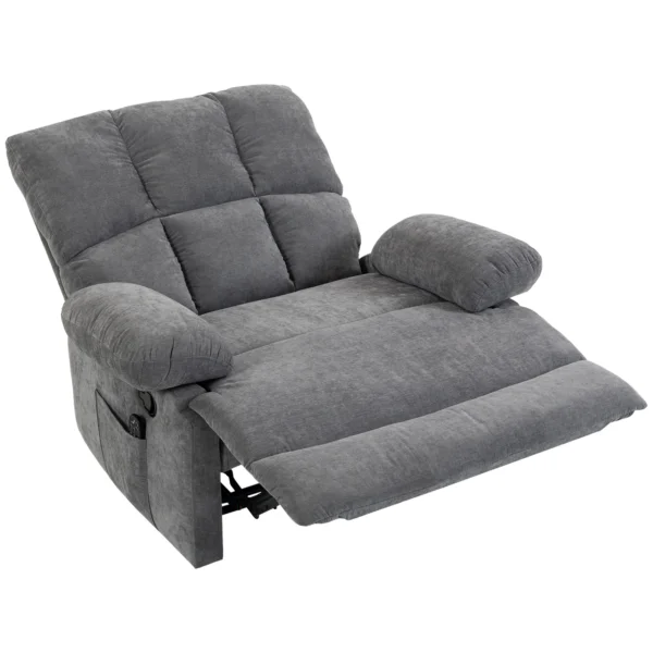 Massagesstoel Met Verwarmingsfunctie, Comfortabele Televisiestoel Met Voetensteun, Grijs