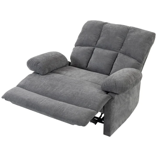 Massagesstoel Met Verwarmingsfunctie, Comfortabele Televisiestoel Met Voetensteun, Grijs