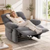 Massagesstoel Met Verwarmingsfunctie, Comfortabele Televisiestoel Met Voetensteun, Grijs