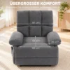 Massagesstoel Met Verwarmingsfunctie, Comfortabele Televisiestoel Met Voetensteun, Grijs