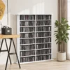 Mediarek, 8 Niveaus, DVD rek Met 12 Verstelbare Planken, 16 Vakken, Voor 720 CD's, Wit