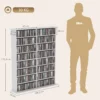 Mediarek, 8 Niveaus, DVD rek Met 12 Verstelbare Planken, 16 Vakken, Voor 720 CD's, Wit