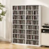 Mediarek, 8 Niveaus, DVD rek Met 12 Verstelbare Planken, 16 Vakken, Voor 720 CD's, Wit