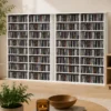 Mediarek, 8 Niveaus, DVD rek Met 12 Verstelbare Planken, 16 Vakken, Voor 720 CD's, Wit