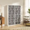 Mediarek, 8 Niveaus, DVD rek Met 12 Verstelbare Planken, 16 Vakken, Voor 720 CD's, Wit