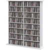 Mediarek, 8 Niveaus, DVD rek Met 12 Verstelbare Planken, 16 Vakken, Voor 720 CD's, Wit