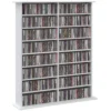 Mediarek, 8 Niveaus, DVD rek Met 12 Verstelbare Planken, 16 Vakken, Voor 720 CD's, Wit