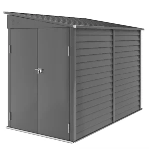 Metalen Tuinhuis 3,5m² 143x270x202cm Tuinschuur Met Lessenaarsdak, Afsluitbare Dubbele Deur, Fundering, Ventilatieopeningen